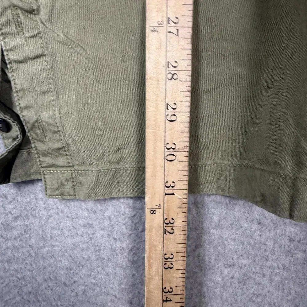 J. Jill Women's Size XL Olive Green Tencel Button Down Lagenlook Blouse Top - Picture 5 of 7